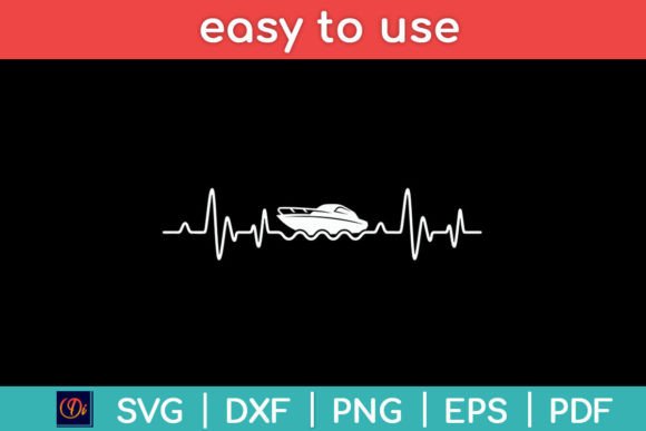 Boat Heartbeat Graphics for Crafts