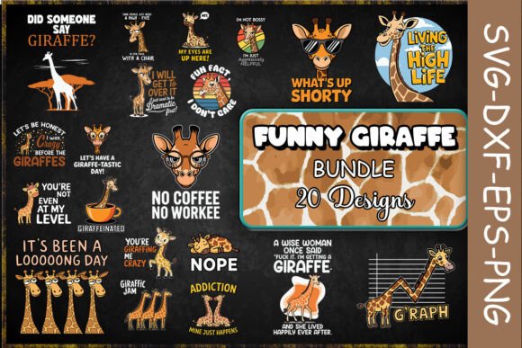 Funny Giraffe SVG Bundle for Crafts and Graphics