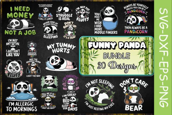 Funny Panda SVG Bundle for Crafts and Graphics