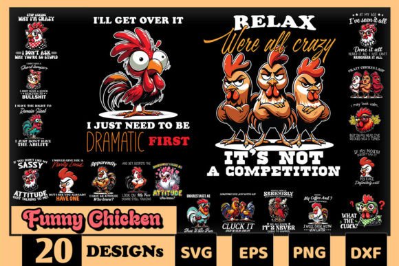Funny Sarcasm Chicken SVG Bundle for Crafts and Graphics