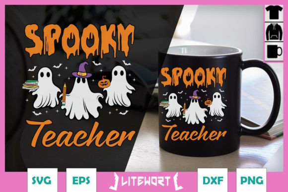 Halloween Spooky Teacher Funny SVG Graphics for Crafts
