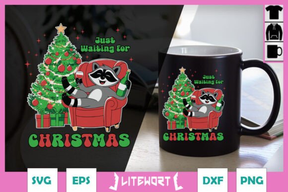 Raccoon Waiting for Christmas Graphics