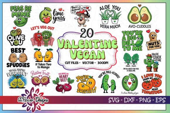 Valentine Vegan SVG Bundle for Crafts and Graphics